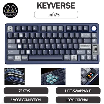 Key Verse Infi75 Mechanical Gamer Keyboard 75key Hot-Swap 3Mode USB/2.4G/Bluetooth belaidė klaviatūra RGB foninio apšvietimo žaidimų klaviatūra
