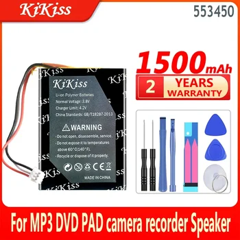 1500mAh KiKiss galinga baterija 553450 503450 MP3 DVD PAD fotoaparato įrašymo įrenginys Garsiakalbis Digital Bateria