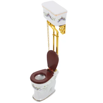 Namas Tualetas Mini tualeto sėdynė Žaislas Namas Baldai Miniatiūrinis vonios kambarys Kūdikio tualetas Žaislas