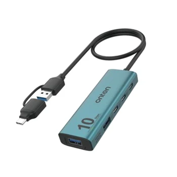 16FB Multi 10Gbps USB C šakotuvo adapteris C tipas į 3x C tipas + USB 2.0 OTG šakotuvo kabelis