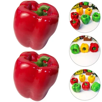 2 vnt Dirbtinis paprikų modeliavimas Paprikos rekvizitai Netikros daržovių putos Klaidingas modelis Vaikas