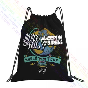 World Tour Pop Punk Pierce The Veil Sleeping With Sirens 2015 Drawstring Bags Gym Bag School Lightweight