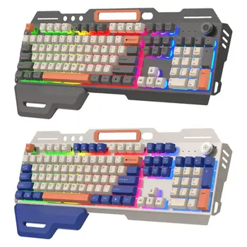 Laidinė žaidimų klaviatūra 104 klavišai mechaninė laidinio kompiuterio klaviatūra su spalvinga foninio apšvietimo klaviatūra nešiojamojo kompiuterio planšetiniam kompiuteriui