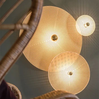 įdegio sieninis šviestuvas Klasikiniai japoniški bambuko lempa 