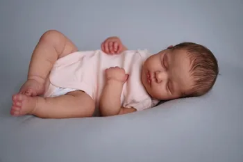 19inch Viso kūno atgimimas Loulou miegantis naujagimio lėlė rankų darbo gyvenimo kūdikis su 3D dažyta oda Matomos venos Bebe atgimė