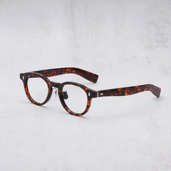 japoniško stiliaus aukštos kokybės acetato ovalo formos apvalių akinių rėmelis vyrams Moterys Optinė trumparegystė Dizainerio akiniai Receptinis lęšis