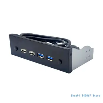 Portable 19 Pin / 9 Pin to USB USB 2.0 Hub Front Plate 4 Port CD-ROM Rack Drop shipping