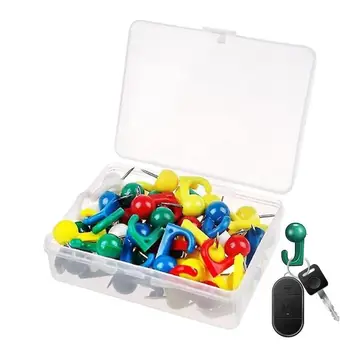 Push Pin Hooks Kūrybingas spalvingas skaidrus plastikinis kabliukas Paveikslėlis Pakabinti smeigtuką Paveikslėlis Nagai Rėmas Tapyba aliejumi Kabliukai Biuletenio įrankiai