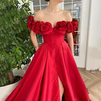 Prom suknelės Vakarėlio suknelės Red Crystal Prom suknelė Iliuzijos vakarėlis Elegantiška gėlių vakarinė suknelė be nugaros Spagečių dirželis Suknelės moterims