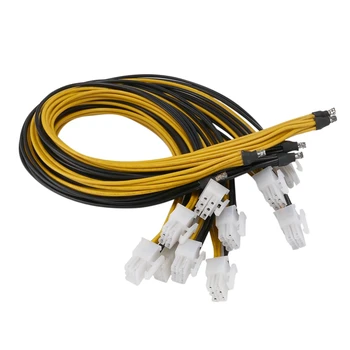 2 prievadas 6Pin PCIE jungtys Kalnakasių PSU maitinimo kabelis Antminer S7 S9 S9J L3+ Z9 D3 Bitmain Miner 40Cm