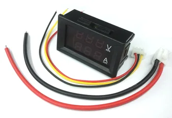 Dc0-100v / 10A 50A 100A led DC dvigubo ekrano skaitmeninis voltmetro skaitmeninis matuoklis