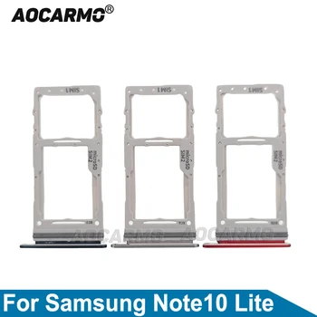 Aocarmo skirta Samsung Galaxy Note 10 Lite Sim kortelės dviejų SIM dėklų laikiklio lizdas Note10 lite N770 atsarginės dalys