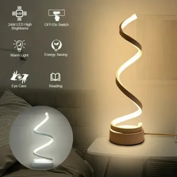 LED spiralinė stalinė lempa Moderni minimalistinė pritemdoma USB maitinama LED lempa Cool White Warm White Šviesa svetainei Miegamasis