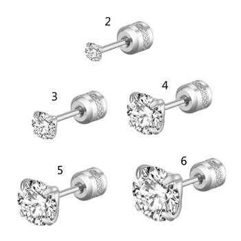 1Pair Mada Korėjietiški keturių nagų auskarai Deimantiniai nerūdijančio plieno papuošalai