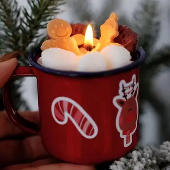 Kalėdų kvapnioji žvakė Kūrybingas rankų darbo meduolių žmogus Zefyras Aromaterapinis ornamentas Dovana Pagrindinis Šventinis Vakarėlio dekoravimas