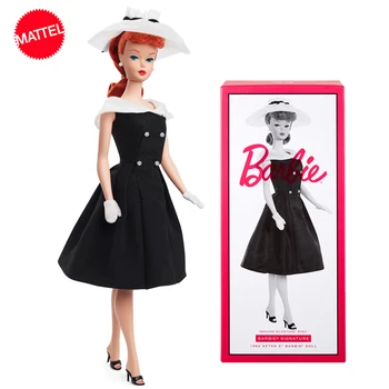 Original Mattel Barbie Signature Dolls Genuine 1962 Princess Black Dress Silkstone Body Toys for Girls Collection Gimtadienio dovana