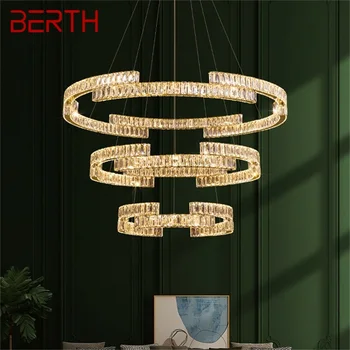 BERTH Moderni pakabinama lempa Apvali LED krištolo aukso kūrybinė šviestuvas Dekoratyviniai šviestuvai viešbučio svetainei