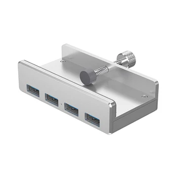 Clip-type USB 3.0 Type A HUB Adapter Aluminium 4 Ports USB Multi Splitter for Laptop Desktop Dock Station