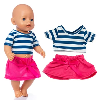 2022 Tinklelio suknelė Lėlės drabužiai tinka 17 colių 43 cm kūdikio lėlės drabužiai