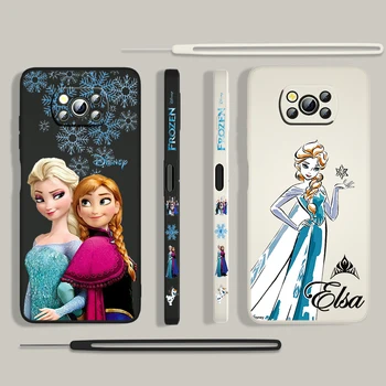 Disney Frozen Aisha Anna skirta Xiaomi POCO M4 X4 F4 X3 NFC F3 GT M4 M3 M2 Pro C3 X2 5G silikoninė skysta kairė virvė Telefono dėklas Fundas