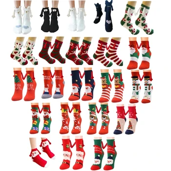 L93F Magnetinės kalėdinės miglotos kojinės Santykiai Derančios kojinės Šlepetės kojinės