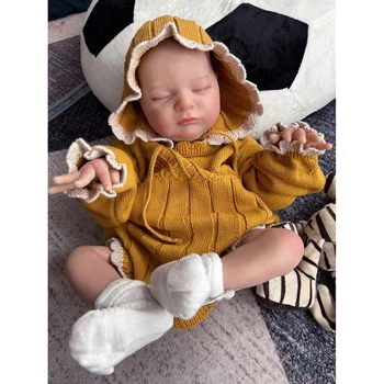 19Inch atgimusios lėlės Laura realistiška naujagimio mieganti lėlė su minkštu kūnu Tikroviškos lėlės kūdikiams atrodo tikros su žinduku