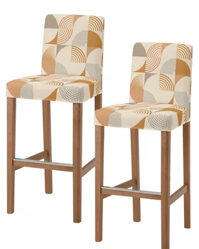 Geometrinis minimalistinis abstraktus baro kėdės užvalkalas Elastinga trumpo atlošo kėdės sėdynių apsauga namų valgomajam