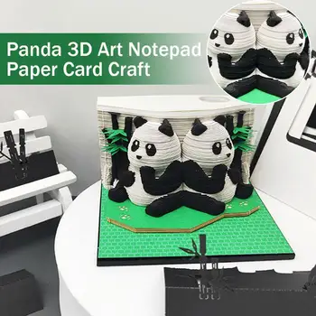 3D užrašų knygelė Dvi Pandos namelio medyje meno užrašų knygelės 2024 m 3D atmintinės bloknotas Užrašai Biurai Popieriniai užrašai Kalėdų gimtadienio dovana