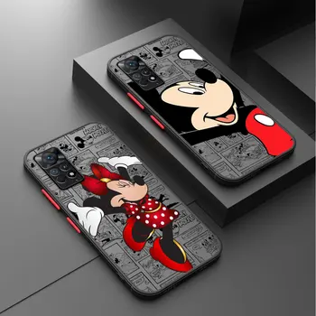 Cartoon Happy Minnie Mickey for Redmi Note 13 Pro 5G 11S 9 12s 11 Pro K40 12 8 10S 10 4G 7 Matinis permatomas telefono dėklo apvalkalas