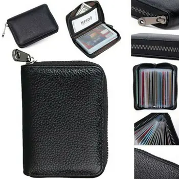 Mini Leather 22 kortelių piniginė Mini odinės piniginės verslo dėklas Piniginės laikiklis RFID blokavimas Carteira Masculina Porte Carte 2023 Nauja