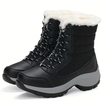 Rekomenduojama parduotuvė 2024 Moteriški lauko šilti ir patogūs trumpi batai, žieminiai termoizoliaciniai sniego batai, moteriška avalynė