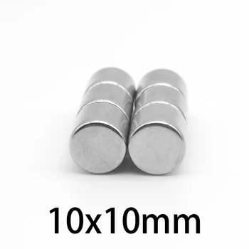 5-100 vnt 10x10 mm retųjų žemių magnetai Skersmuo 10x10mm Apvalus diskas Magnetas 10mmx10mm Nuolatinis neodimio magnetas 10*10 mm