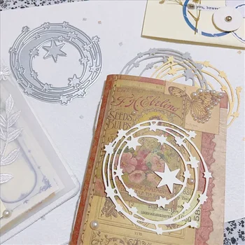 Metalo pjovimo štampai Skintos gėlės dekoravimas Iškarpų knyga Popierius Amatų peilis Pelėsių ašmenys Perforavimo trafaretai Pentagramos žiedas