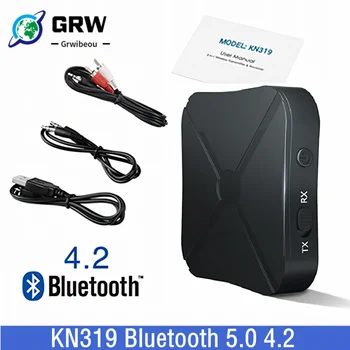 Grwibeou Bluetooth 5.0 4.2 Imtuvas ir siųstuvas Garso muzika Stereofoninis belaidis adapteris RCA 3.5MM AUX lizdas garsiakalbių televizoriui Automobilio kompiuteris