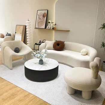 Nordic Modern Filling Unique Sofa Soft Modular Simple European Living Room Sofa Armeth Plush Lounge Salon Meuble Furniture
