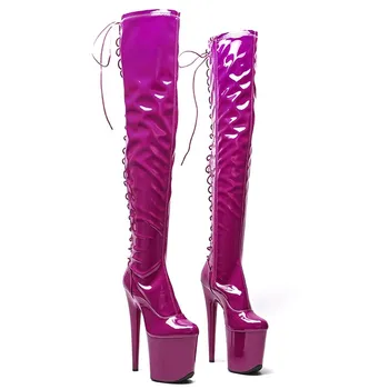 LAIJIANJINXIA Naujas 20CM/8inches patentas Viršutinis seksualus egzotiškas jaunas mados batai aukštakulniai platforma Pole šokių bateliai
