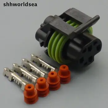 shhworldsea 4 Pin Way automatinis deguonies jutiklio kištukas automobilio vandeniui atsparus elektros laidų diržų jungties kištukas moteriškas lizdas 12065298