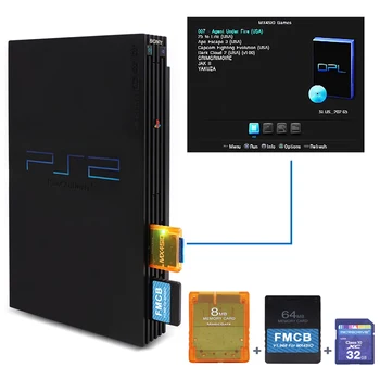 MX4SIO SIO2SD kortelės adapteris PS2 žaidimų konsolėms + V1.966 64MB FMCB OPL1.2.0 + 32MB/64MB/128MB atminties žaidimų kortelė