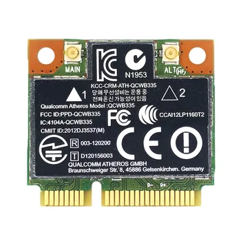 AR9565 WiFi kortelė QCWB335 Mini PCIE Bluetooth 4.0 150Mbps 2.4G, skirta XP Win7 Win8 Linux sistemai