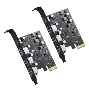 2X PCI-E Į USB3.0 + C tipo išplėtimo kortelė (