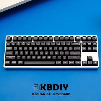 KBDiy 141 Keys/Set ABS SA Profile Juodi permatomi klavišų dangteliai mechaniniam žaidimui Klaviatūros klavišų dangteliai ISO skirtas K500 GMK67 GMK64 87 61