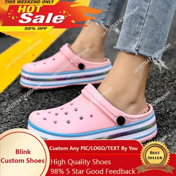 New Casual Summer Beach Garden Sandals Pink Women Clogs Women Designer Slides Non-slip Platform Slippers Women Zuecos De Mujer